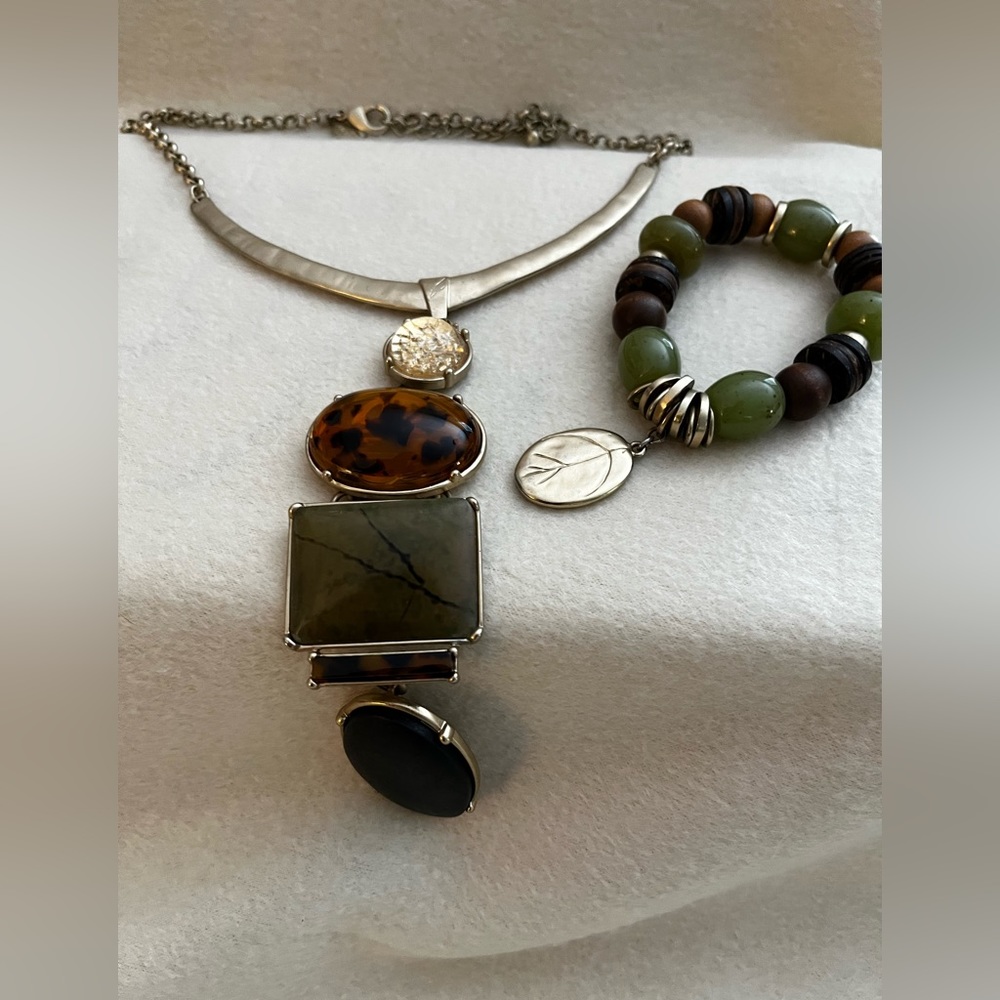 Gold tone necklace and bracelet from Chicos